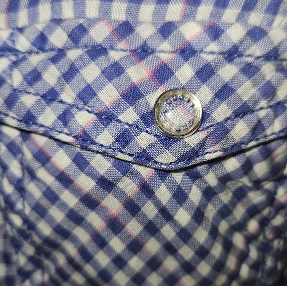 Vintage Guess Plaid Snap Button Up Convertable Sleeve Top - Picture 6 of 6